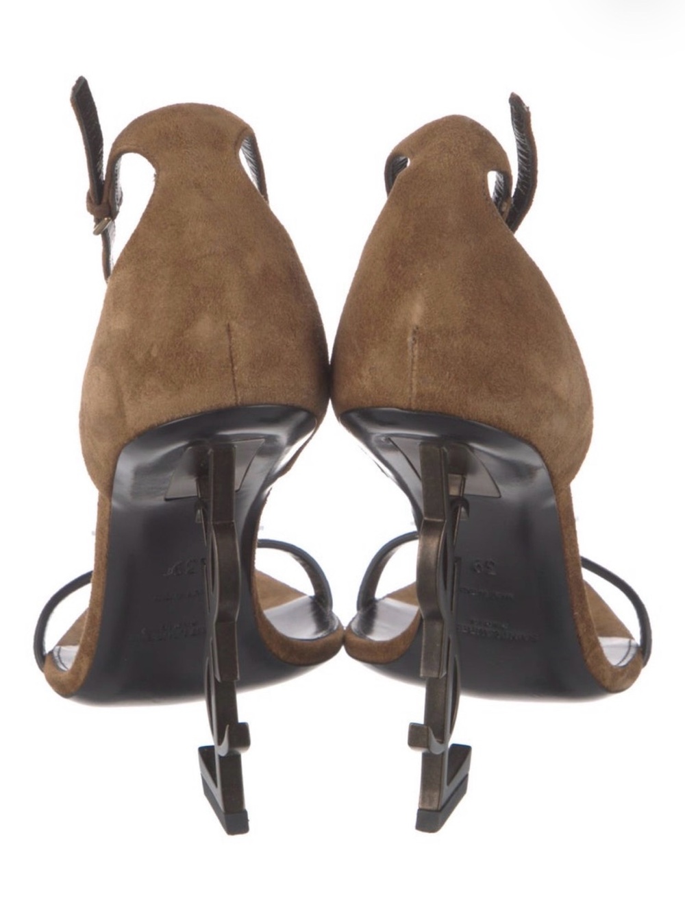 Saint Laurent Women's Opyum Suede Sandal Heels - Picture 4 of 15